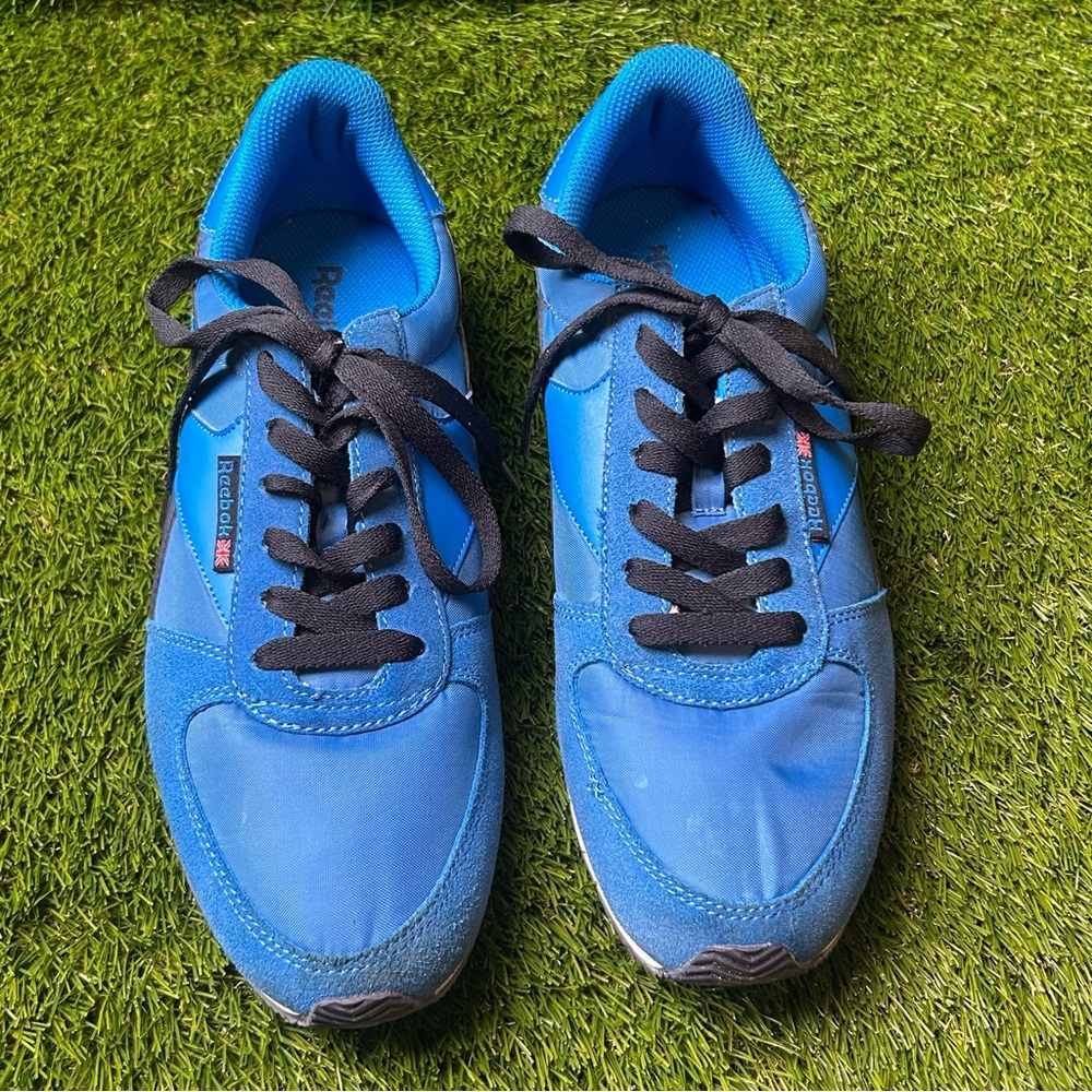 Reebok Royal Alpine Mens Sneakers Blue Suede Nylon Low Top J95486 Size 11.5